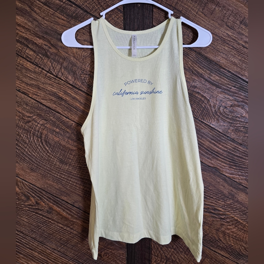 Fabletics Light Yellow California Sumshine Tank Top Large